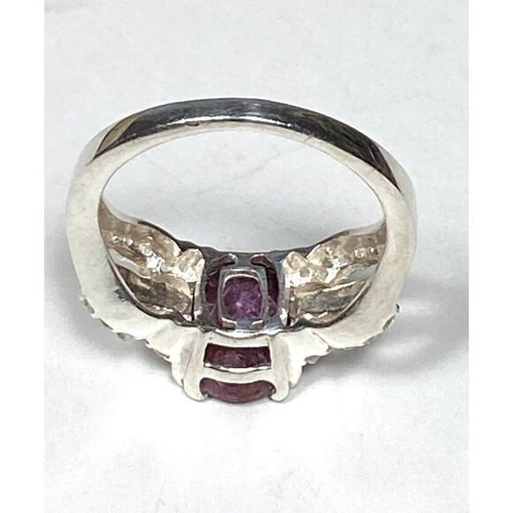 925 PTI India Sterling Silver Ruby Diamonds Ring 6.75 4.17g - Picture 10 of 15